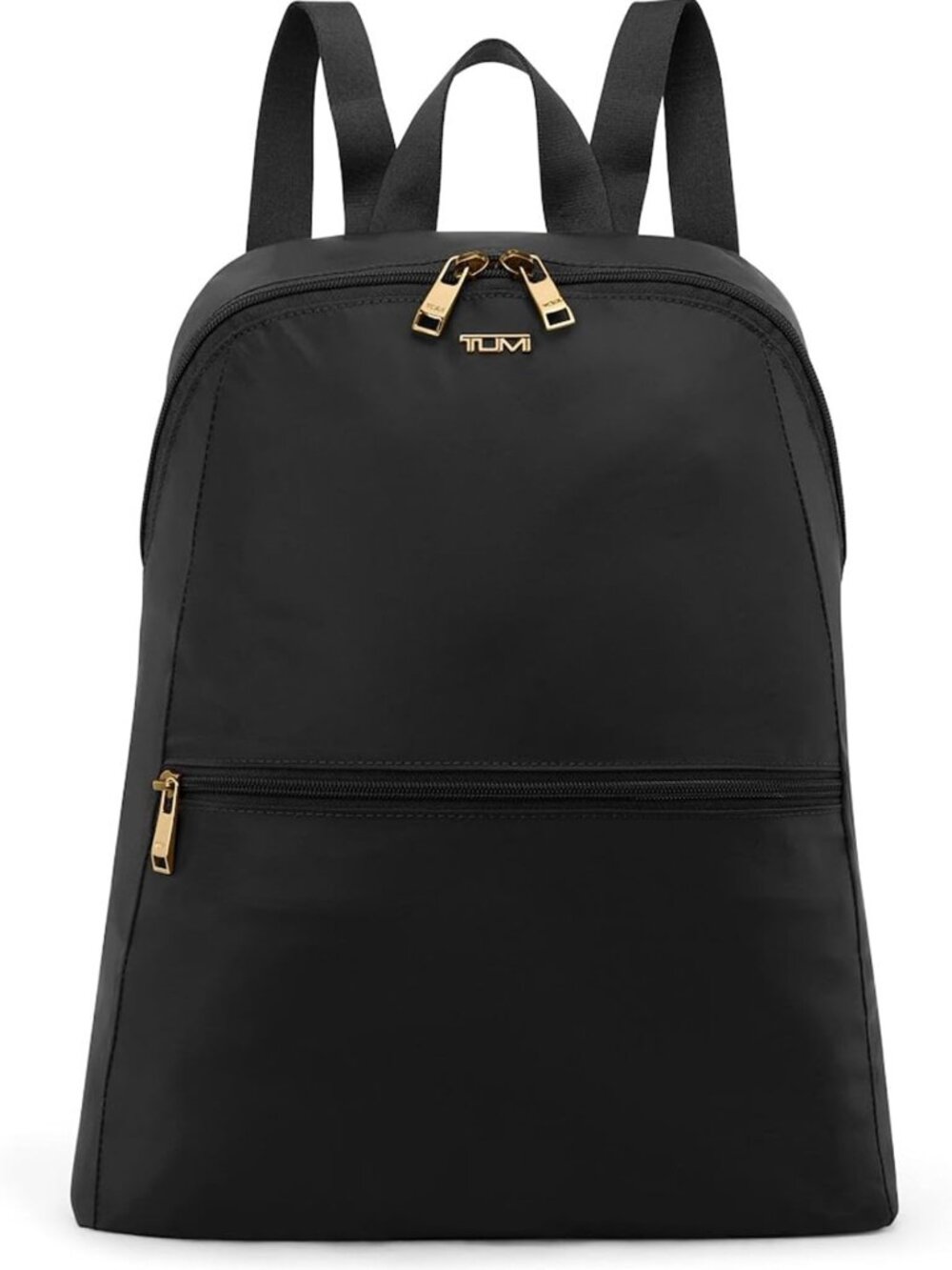 Lightweight Foldable Backpack, Stylish Black with Gold Hardware, Travel
